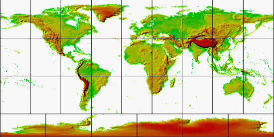 Clickable Global Topography Map